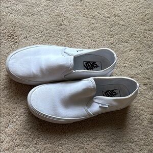 Vans Classic White Canvas Slip-Ons